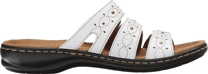 Clarks Leisa Cacti Q Women's Sandals White Leather : 6.5 B - Medium - Image 8