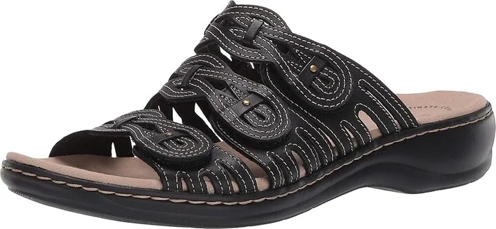 Clarks Leisa Faye Women's Shoes Black Leather : 5.5 B - Medium, Synthetic - Image 2