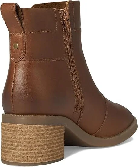Clarks Lileigh Charm Women's Boots Tan Oily Leather : 6 D - Wide, Leather/Mesh/Rubber - Image 4