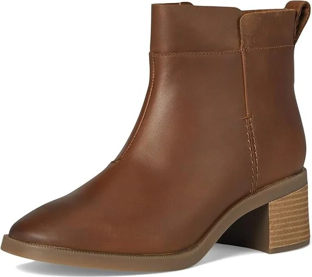 Clarks Lileigh Charm Women's Boots Tan Oily Leather : 6 D - Wide, Leather/Mesh/Rubber - Image 5