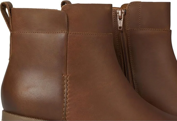 Clarks Lileigh Charm Women's Boots Tan Oily Leather : 6 D - Wide, Leather/Mesh/Rubber - Image 7