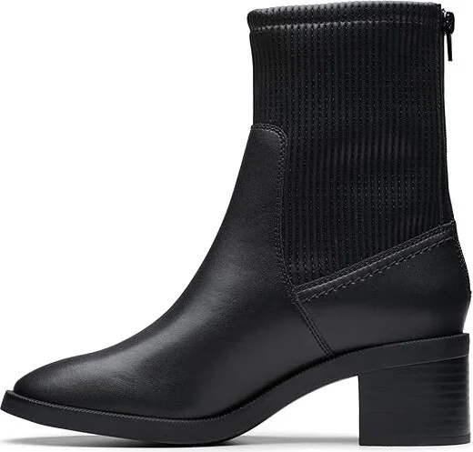 Clarks Lileigh Holly Women's Boots Black Leather : 9.5 B - Medium - Image 5