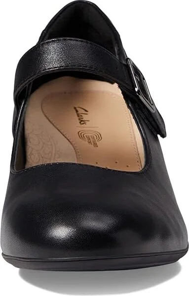 Clarks Linnae Walk Women's Shoes Black Leather : 9 B - Medium - Image 2