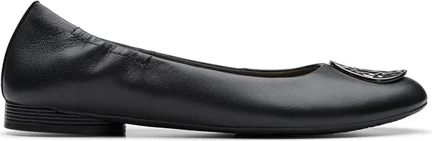 Clarks Loreleigh Ave Women's Flat Shoes Black Leather : 7 B - Medium, Leather/Rubber - Image 6