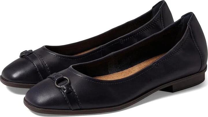 Clarks Lyrical Sky Women's Slippers Navy Leather : 7 D - Wide