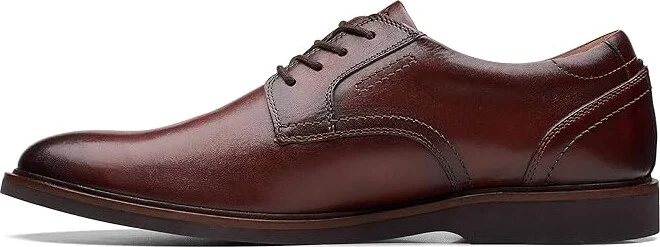 Clarks Malwood Lace Men's Shoes Brown Leather : 7 D - Medium - Image 5
