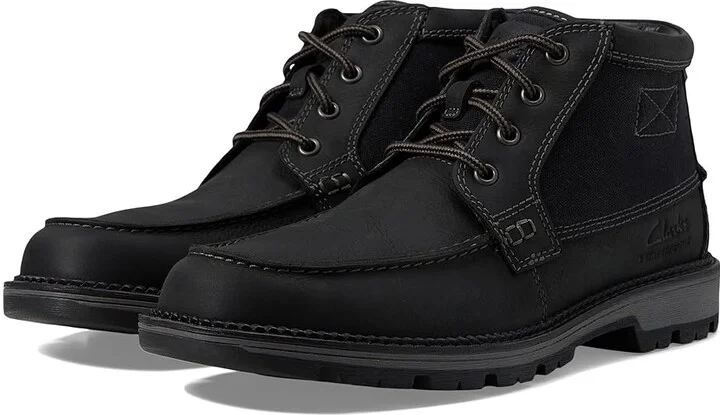 Clarks Maplewalk Moc Men's Boots Black Combi : 7.5 D - Medium, Leather/Synthetic/Textile