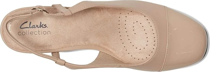 Clarks Marilyn Rose High Women's Heels Beige Combi Leather : 7 D - Wide, Leather/Rubber - Image 2