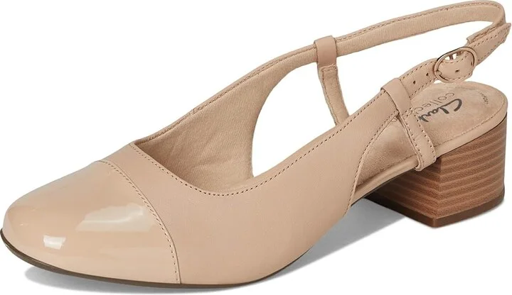 Clarks Marilyn Rose High Women's Heels Beige Combi Leather : 7 D - Wide, Leather/Rubber - Image 5
