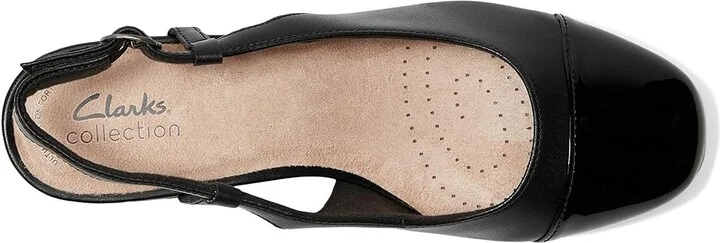 Clarks Marilyn Rose High Women's Heels Black Combi Leather : 7 B - Medium, Leather/Rubber - Image 2