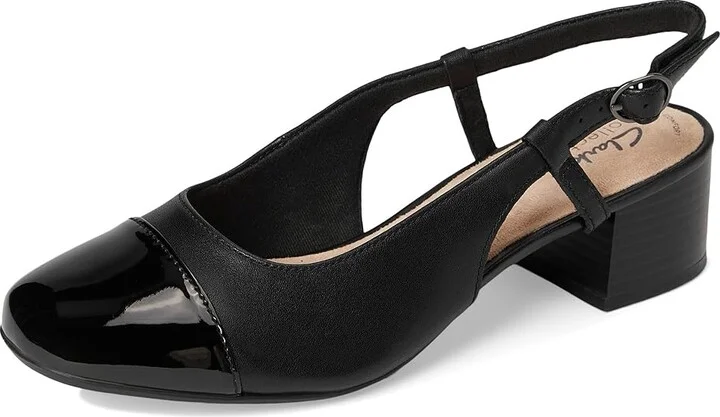 Clarks Marilyn Rose High Women's Heels Black Combi Leather : 7 B - Medium, Leather/Rubber - Image 5