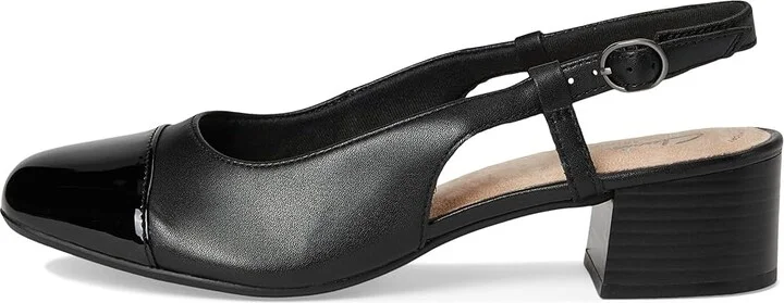 Clarks Marilyn Rose High Women's Heels Black Combi Leather : 7 B - Medium, Leather/Rubber - Image 6