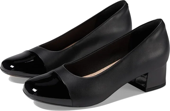 Clarks Marilyn Sara Women's Shoes Black Leather/Synthetic Combination : 5 B - Medium, Synthetic/Leather