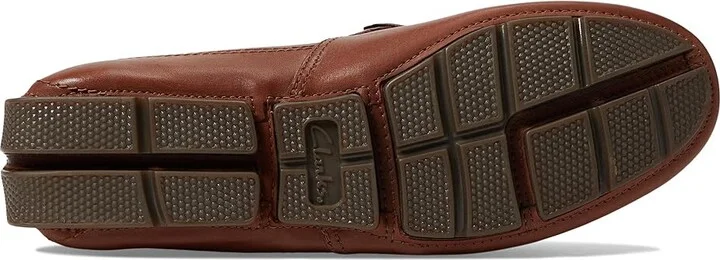 Clarks Markman Plain Men's Shoes Dark Tan Leather : 8.5 D - Medium - Image 3