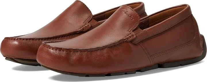 Clarks Markman Plain Men's Shoes Dark Tan Leather : 8.5 D - Medium