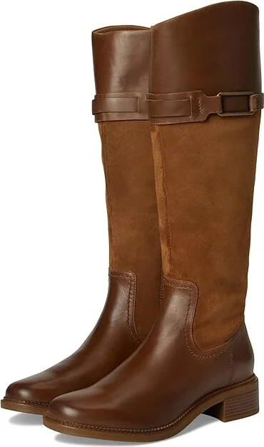 Clarks Maye Carly Women's Boots Tan Leather : 5 B - Medium