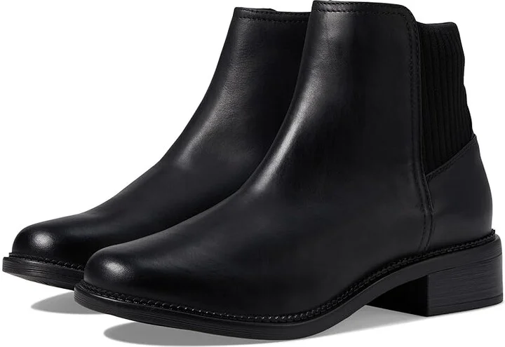 Clarks Maye Palm Women's Boots Black Leather : 5 B - Medium, Leather/Textile
