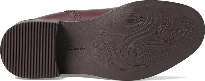 Clarks Maye Palm Women's Boots Bordeaux Leather : 5.5 B - Medium, Leather/Textile - Image 3