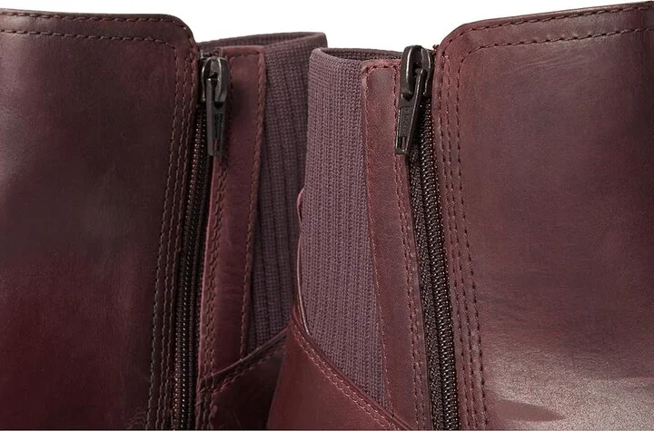 Clarks Maye Palm Women's Boots Bordeaux Leather : 5.5 B - Medium, Leather/Textile - Image 5