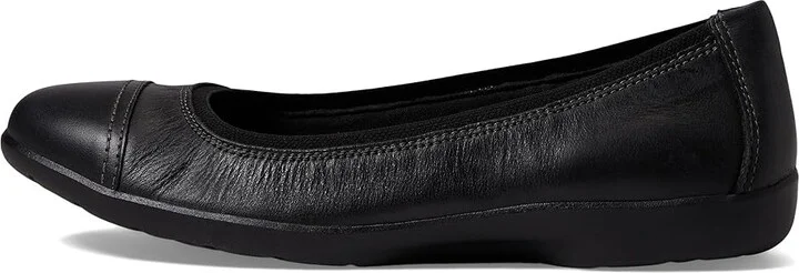 Clarks Meadow Opal Women's Flat Shoes Black Leather : 7 D - Wide - Image 5