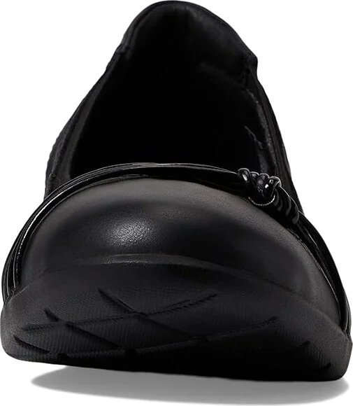Clarks Meadow Rae Women's Flat Shoes Black Leather : 7.5 B - Medium - Image 2