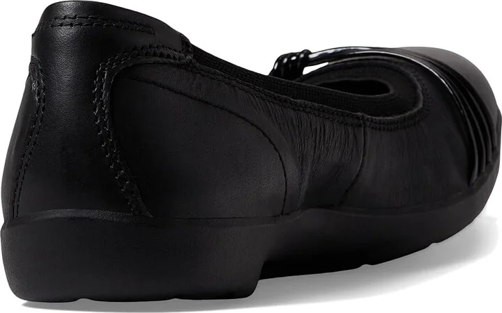 Clarks Meadow Rae Women's Flat Shoes Black Leather : 7.5 B - Medium - Image 4