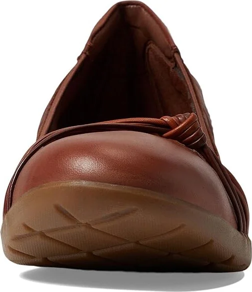 Clarks Meadow Rae Women's Flat Shoes Tan Leather : 8 B - Medium - Image 2