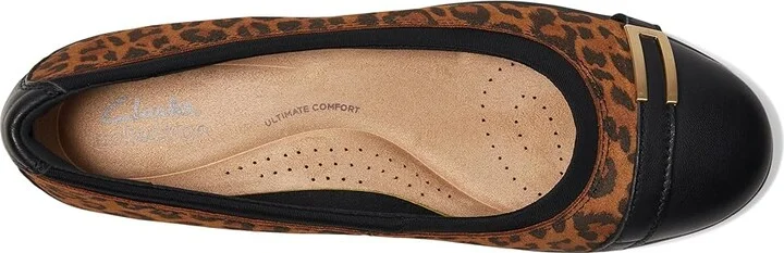 Clarks Meadow Rose Women's Flat Shoes Leopard : 5.5 B - Medium, Leather/Mesh/Rubber - Image 2