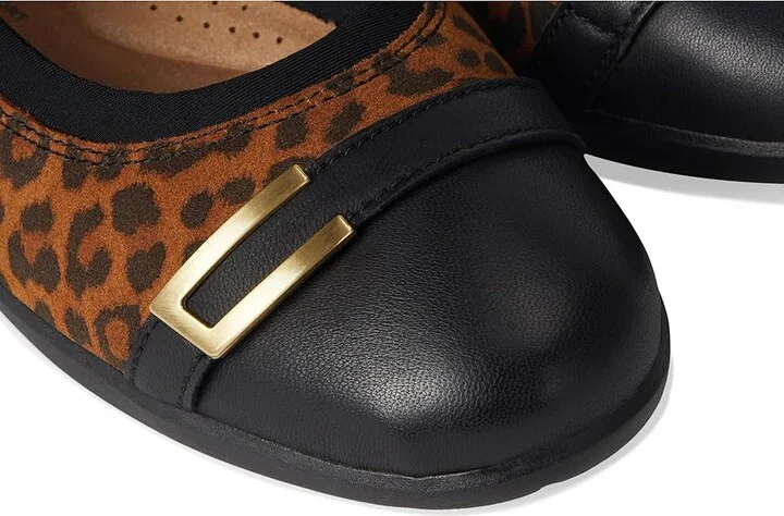 Clarks Meadow Rose Women's Flat Shoes Leopard : 5.5 B - Medium, Leather/Mesh/Rubber - Image 7