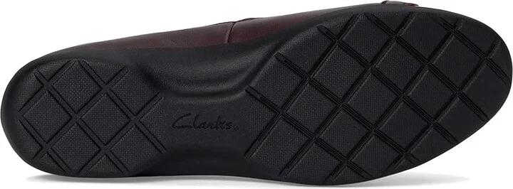 Clarks Meadow Rose Women's Flat Shoes Wine Combi Leather : 9.5 D - Wide, Leather/Mesh/Rubber - Image 3