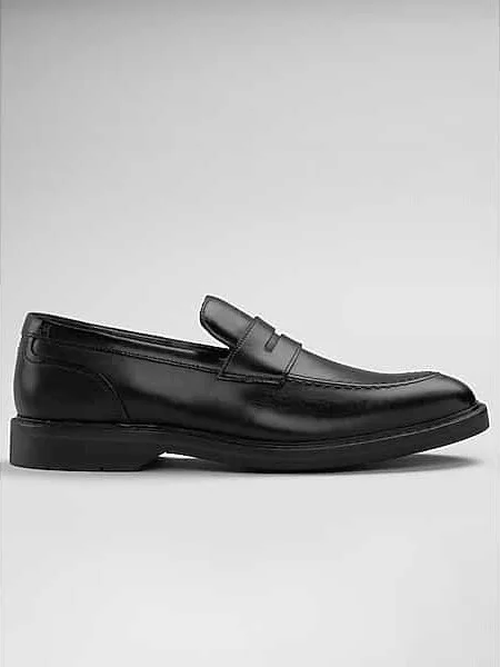 Clarks Men's Aldwin Step Moc Toe Slip On Shoes Black