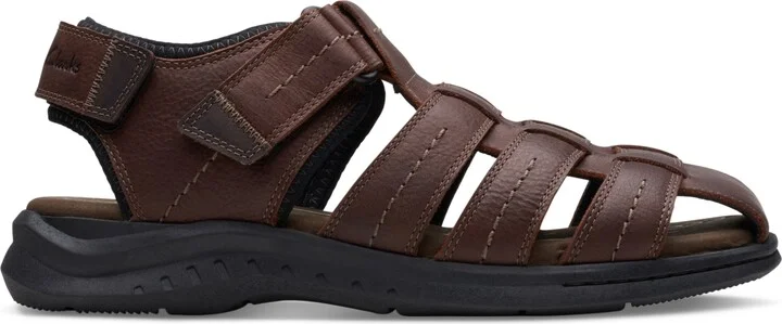 Clarks Men's Walkford Fish Tumbled Leather Sandals - Image 3