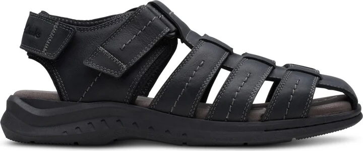 Clarks Men's Walkford Fish Tumbled Leather Sandals - Image 8