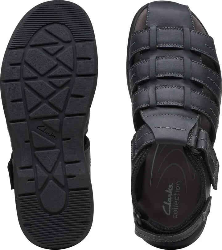 Clarks Men's Walkford Fish Tumbled Leather Sandals - Image 9