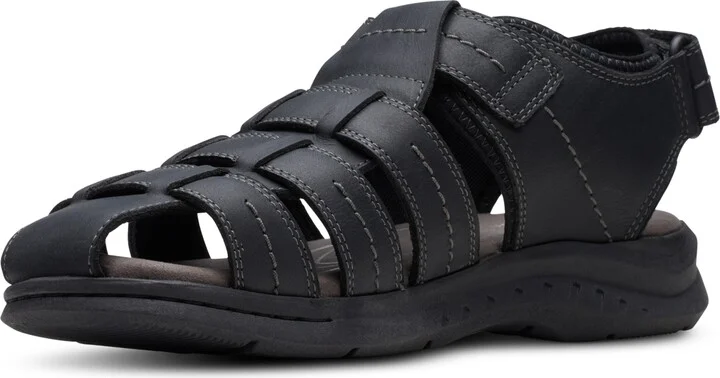 Clarks Men's Walkford Fish Tumbled Leather Sandals - Image 11