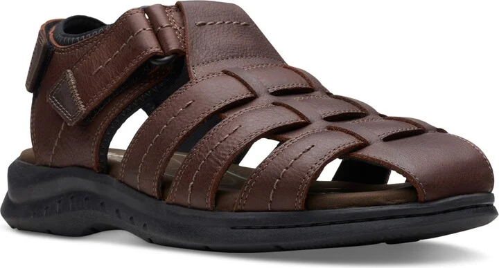Clarks Men's Walkford Fish Tumbled Leather Sandals