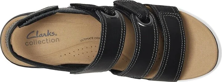 Clarks Merliah 2 Bali Women's Sandals Black Combi Leather : 9 B - Medium, Rubber - Image 2