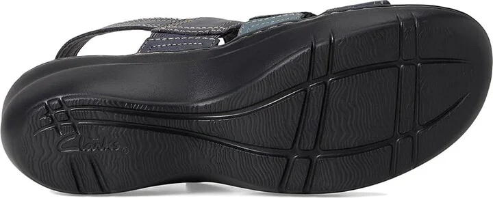 Clarks Merliah 2 Bali Women's Sandals Navy Combi Leather : 6.5 D - Wide, Rubber - Image 3