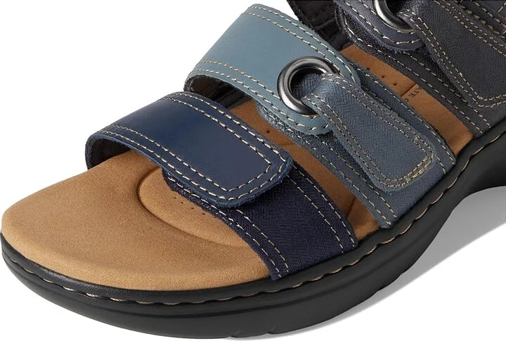Clarks Merliah 2 Bali Women's Sandals Navy Combi Leather : 6.5 D - Wide, Rubber - Image 7