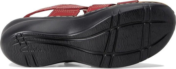 Clarks Merliah 2 Bali Women's Sandals Red Combi Leather : 7 D - Wide, Rubber - Image 3