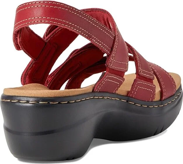 Clarks Merliah 2 Bali Women's Sandals Red Combi Leather : 7 D - Wide, Rubber - Image 4