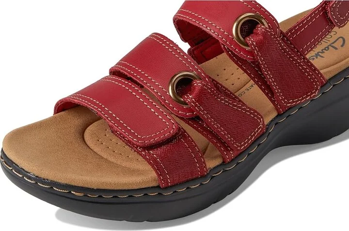 Clarks Merliah 2 Bali Women's Sandals Red Combi Leather : 7 D - Wide, Rubber - Image 7