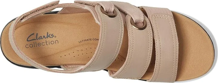 Clarks Merliah 2 Bali Women's Sandals Sand Combi Leather : 10 B - Medium, Rubber - Image 2