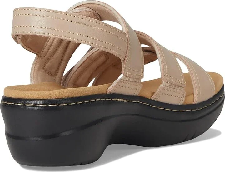 Clarks Merliah 2 Bali Women's Sandals Sand Combi Leather : 10 B - Medium, Rubber - Image 4