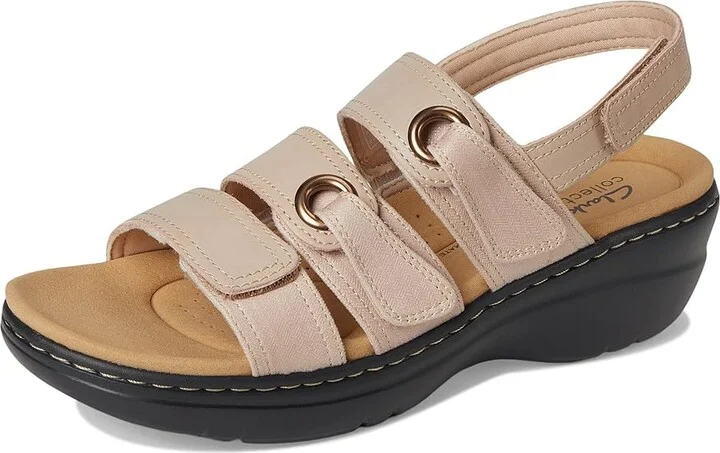 Clarks Merliah 2 Bali Women's Sandals Sand Combi Leather : 10 B - Medium, Rubber - Image 5