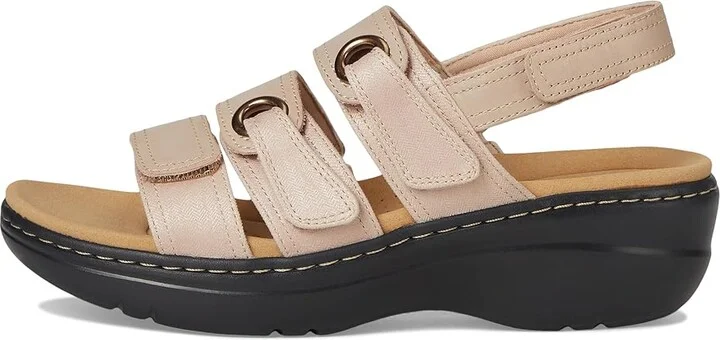 Clarks Merliah 2 Bali Women's Sandals Sand Combi Leather : 10 B - Medium, Rubber - Image 6