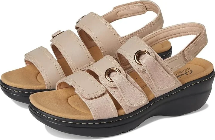 Clarks Merliah 2 Bali Women's Sandals Sand Combi Leather : 10 B - Medium, Rubber