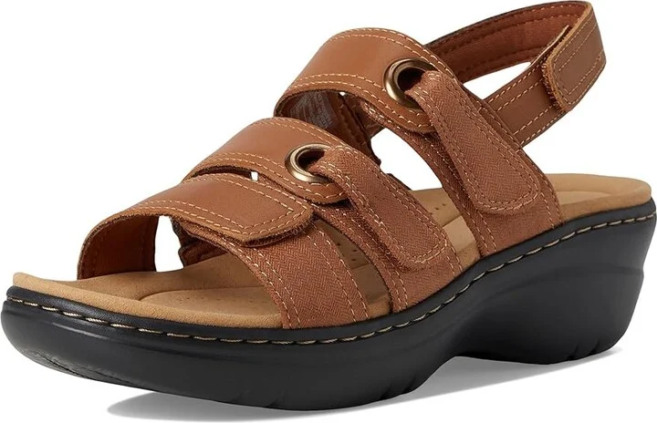 Clarks Merliah 2 Bali Women's Sandals Tan Combi Leather : 8 A - Narrow, Rubber - Image 5