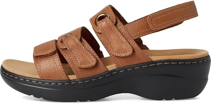 Clarks Merliah 2 Bali Women's Sandals Tan Combi Leather : 8 A - Narrow, Rubber - Image 6