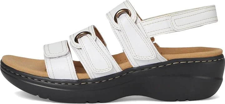 Clarks Merliah 2 Bali Women's Sandals White Combi Leather : 10 D - Wide, Rubber - Image 6